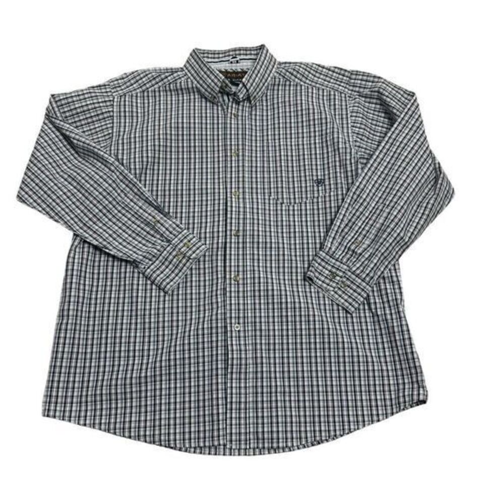Ariat Pro Series Mens XL Long Sleeve Button Down Shirt Plaid Western